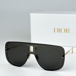 NEW Dior ULTRADIOR MU B0A0 Gold Grey Unisex Mask Sunglasses